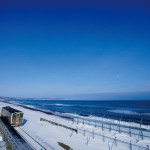 北浜駅の展望台からオホーツク海を望む （2016.2.12/北浜駅）